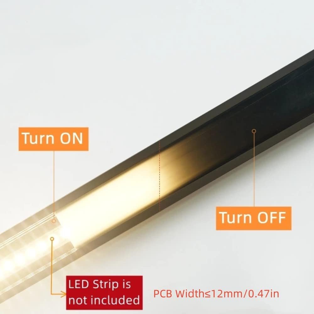 20-Pack Matte Black LED Strip Diffuser with Aluminum Channel