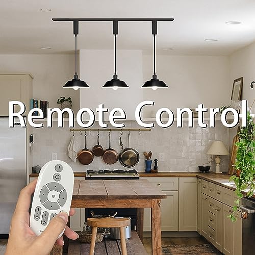 SKIVTGLAMP Remote Control Track Pendant Lamp with Adjustable Height and 3 LED Lights