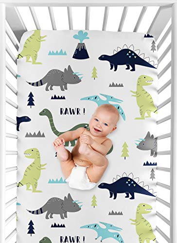 Sweet Jojo Designs Modern Dinosaur Crib Sheet Set 2pc