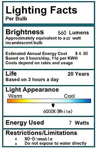 CTKcom 7W BR20 LED Light Bulb 4 Pack - Daylight White 6500K