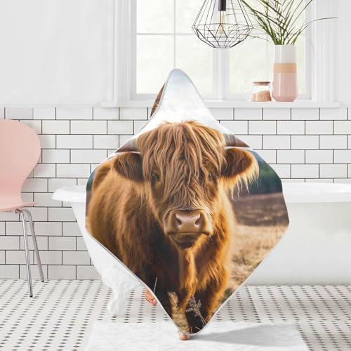 YETTASBIN Highland Cow Baby Towel Ultra Soft Absorbent Cotton