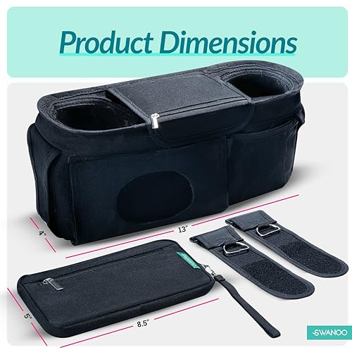 Swanoo Universal Stroller Organizer With Cup Holder