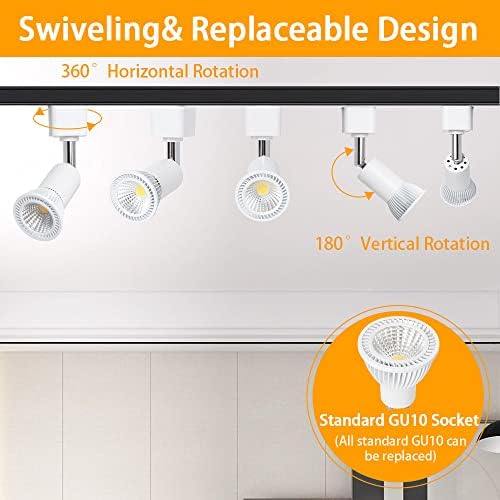 EAGLOD 10W Dimmable LED Track Light Heads 12-Pack