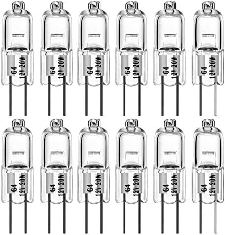 AHEVO 20W 12V Warm White G4 Bi-Pin Halogen Bulb 12 Pack