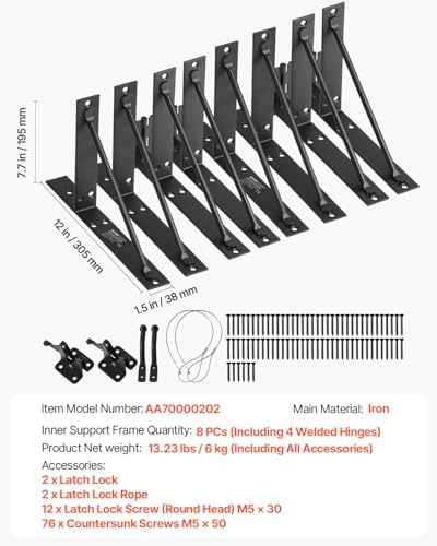 VEVOR Gate Corner Brace Bracket 2 Sets Black