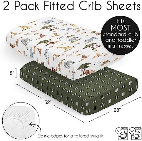Sweet Jojo Designs Crib Sheet Set Jungle Animals 2 Pack
