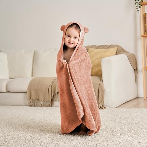 Munich Blue Toddler Bath Towel with Bear Ears