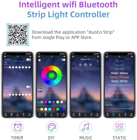 RGBZONE Bluetooth RGB LED Controller with 40-Keys IR Remote