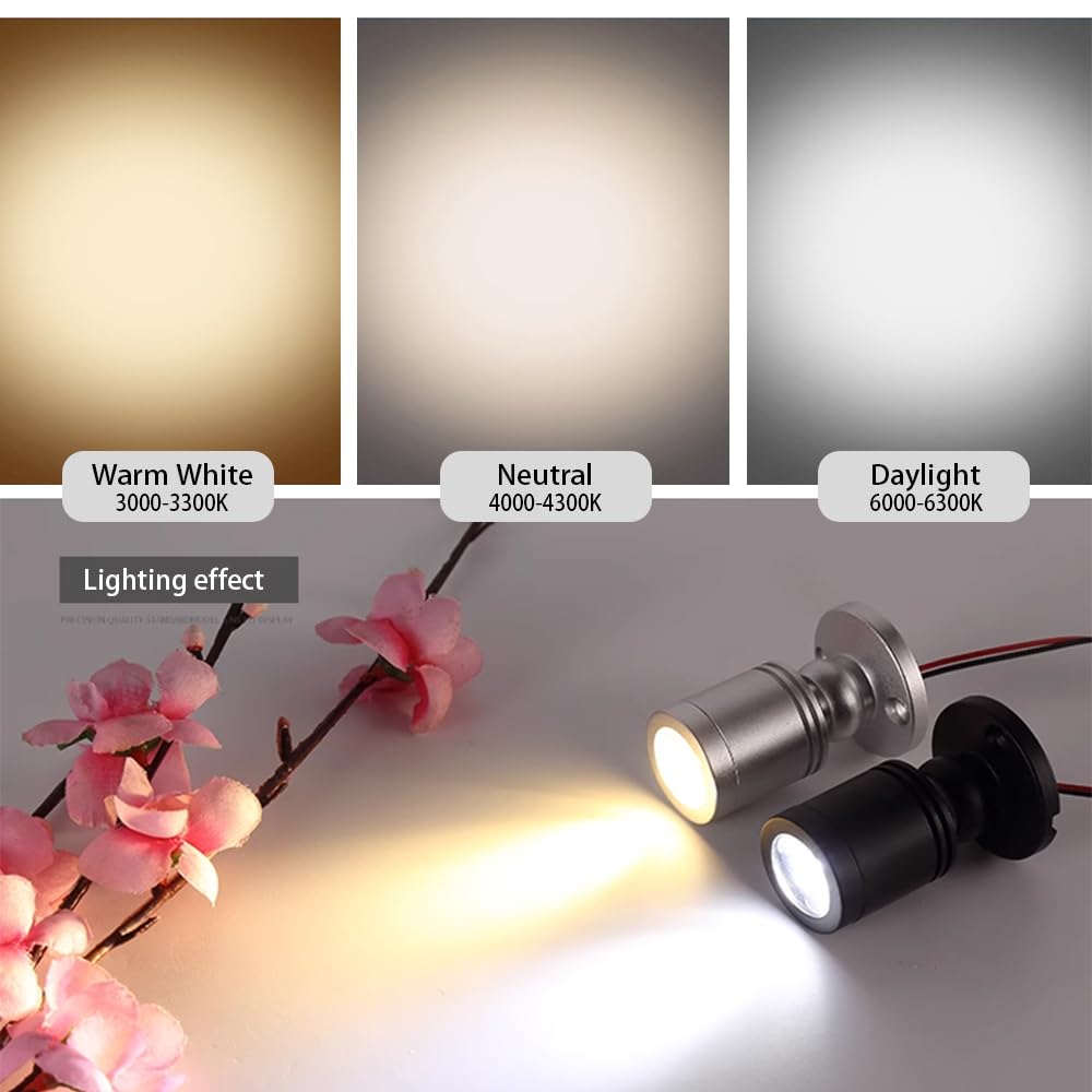 KONPWAY 12V Dimmable LED Mini Spotlights - 15W Pack of 6