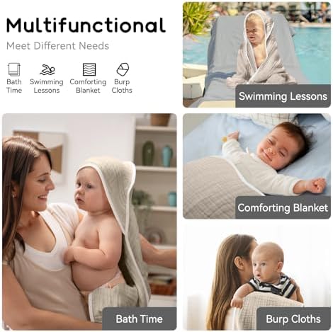 Arnzion Baby Hooded Towels 2 Pack Brown White 1