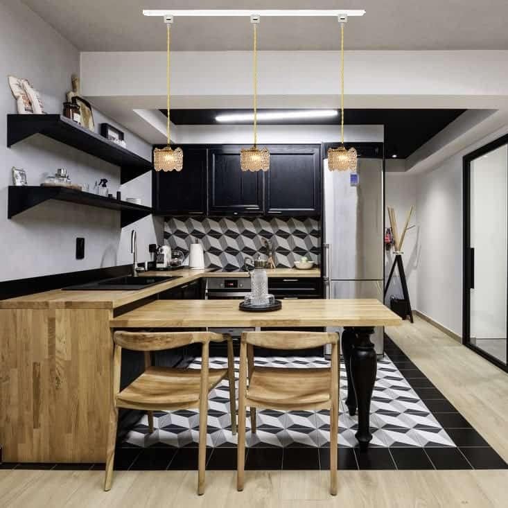 SKIVTGLAMP Dimmable Metal Handle Pendant Light 32 Ft