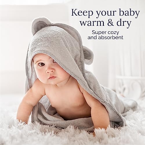 Natemia Premium Hooded Baby Towel with Hippo Design