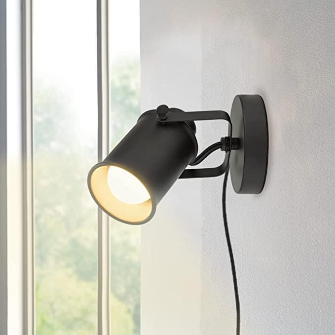 LiveMAX Adjustable Black Wall Lamp with Plug Pack of 2