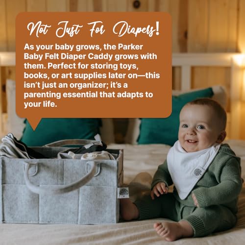 Parker Baby Co Diaper Caddy - Gray Large