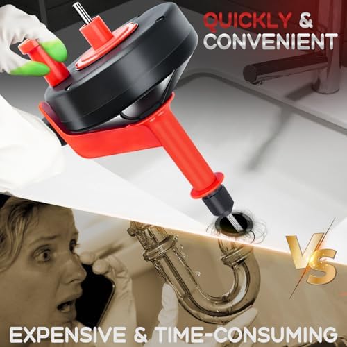 Annisport 43ft Drain Snake with Drill Attachment - Red 1