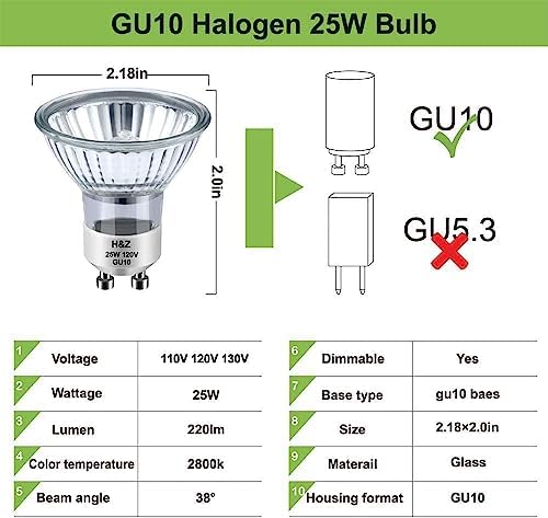 NP5 GU10 120V 25W Candle Warmer Bulb Set 6PCS