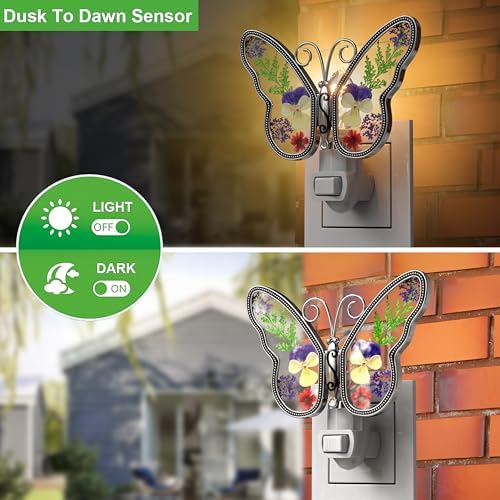 KYBOSAM Butterfly Night Light Wall Plug-In Decor