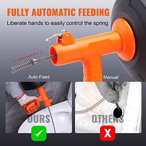 VEVOR 25Ft Drain Auger with Drill Attachment