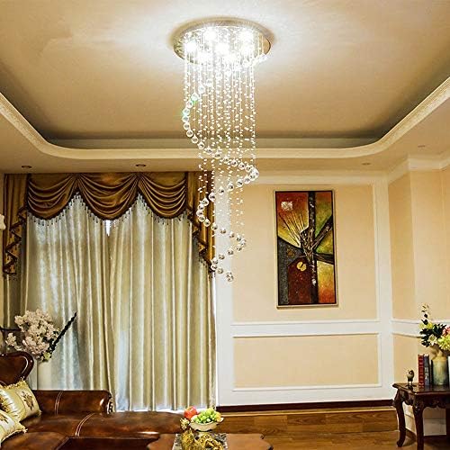 TSWF Single Spiral Crystal Chandelier with LED Light 1