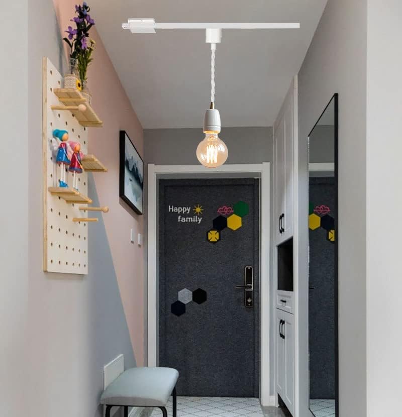 KAYYELAMP H Track Pendant Light White E26 No Bulb No Track