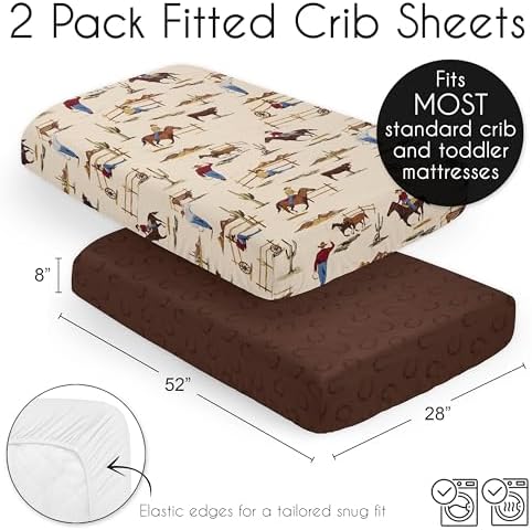 Sweet Jojo Designs Western Cowboy Crib Sheet Set 2 Pack