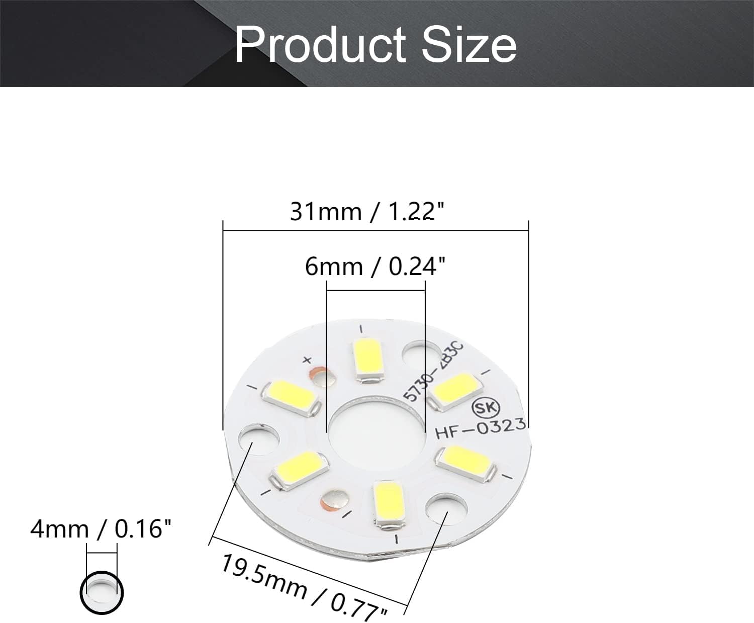 Othmro 15Pcs LED Chip Bulb 3W 9-11V Warm White 6500K 120lm