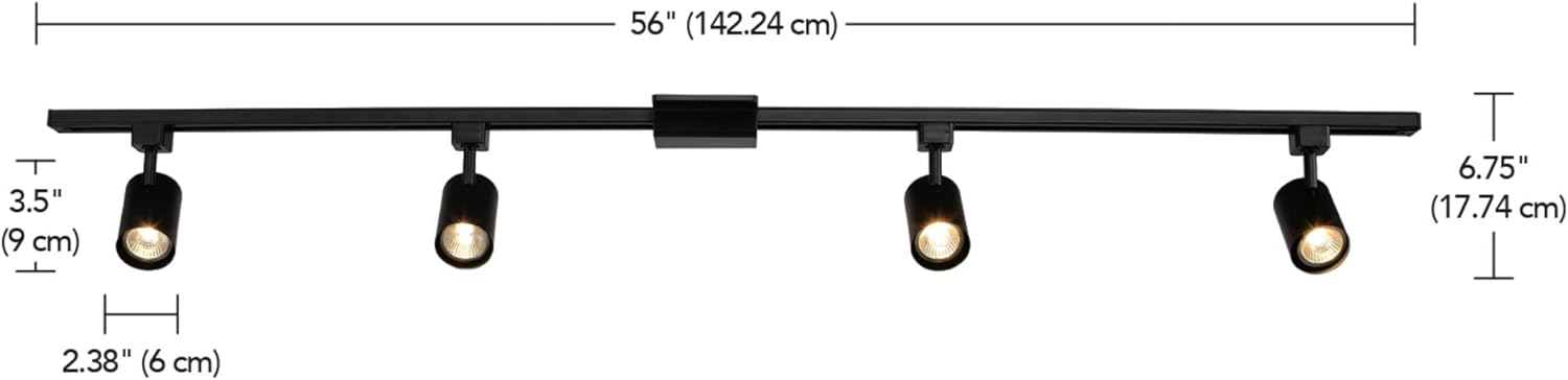 Globe Electric Tribeca 4-Light Track Lighting Kit Matte Black
