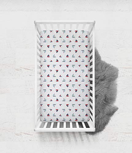 Bacati Little Sailor 100 Cotton Muslin Crib Sheets 1