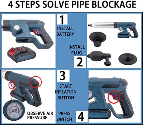 High Pressure Air Toilet Plunger for Bathroom and Kitchen Clogs Blue