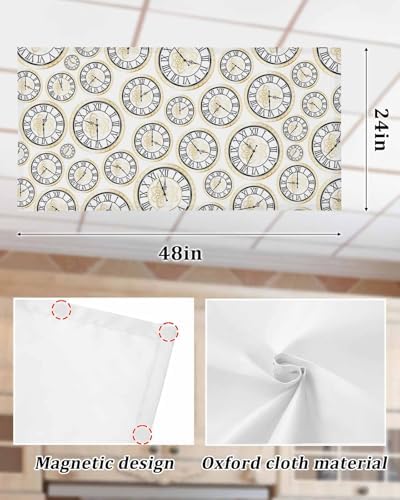 Gold Flower Clock Magnetic Light Covers 2PCS