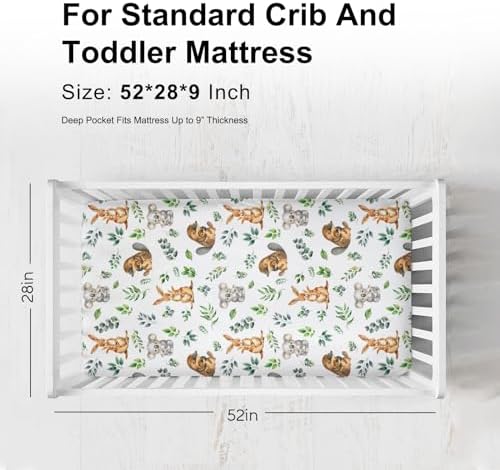 KASTLEE Baby Crib Sheets with Koala and Kangaroo Design