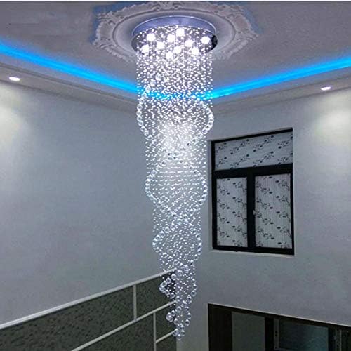 LED Hanging Chandelier with Double Spiral Crystal Design