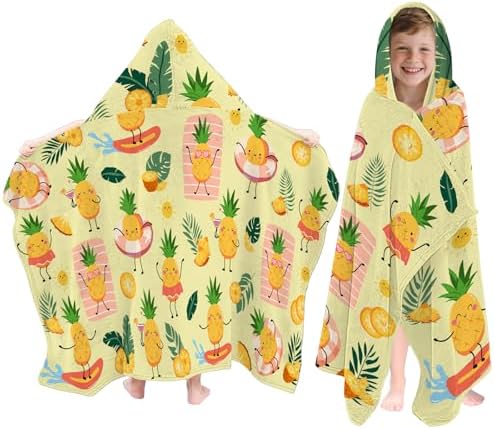 Pineapple Hooded Beach Towel for Kids