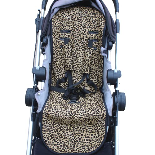 Handmade Black Leopard Stroller Liner Set