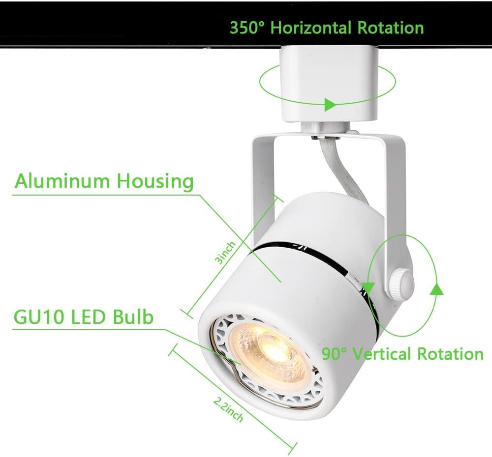 10W H Track Lighting Heads Dimmable LED for Accent Lighting 16Pack