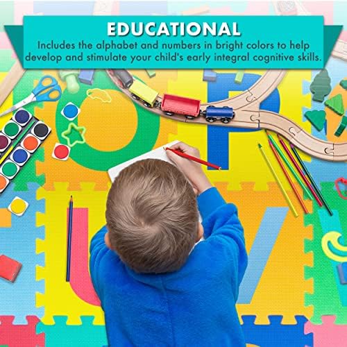 ProSource Kids Foam Puzzle Play Mat 36 Tiles 12x12