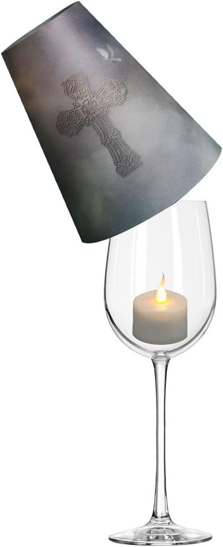 Royal Designs Cross and Dove Vellum Tea Light Lampshade Set of 20 1