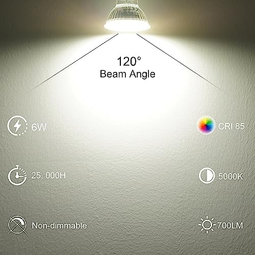 DiCUNO GU10 LED Light Bulbs 6 Pack 60W Halogen Replacement