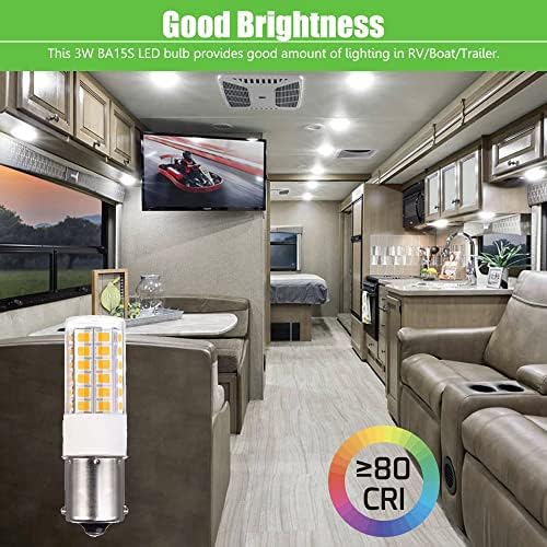 Makergroup BA15s 12V 3W LED Bulb 6000K 6pcs for Landscape Lighting