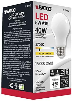 Satco S12412 5W Warm LED Downlight Bulb