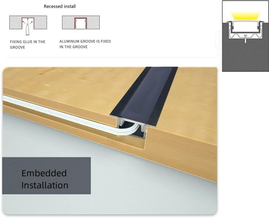 20-Pack Matte Black LED Strip Diffuser with Aluminum Channel