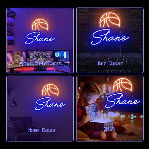 KiMineon Custom Basketball Neon Sign - 18 Inch LED Light Lamp for Boys