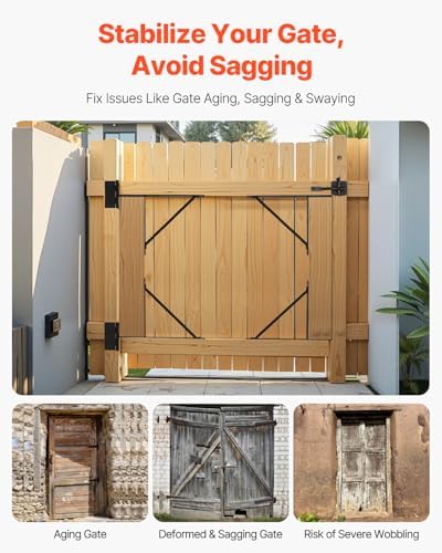 VEVOR Gate Corner Brace Bracket 2 Sets Black