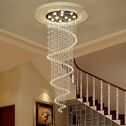 TSWF Single Spiral Crystal Chandelier with LED Light 1