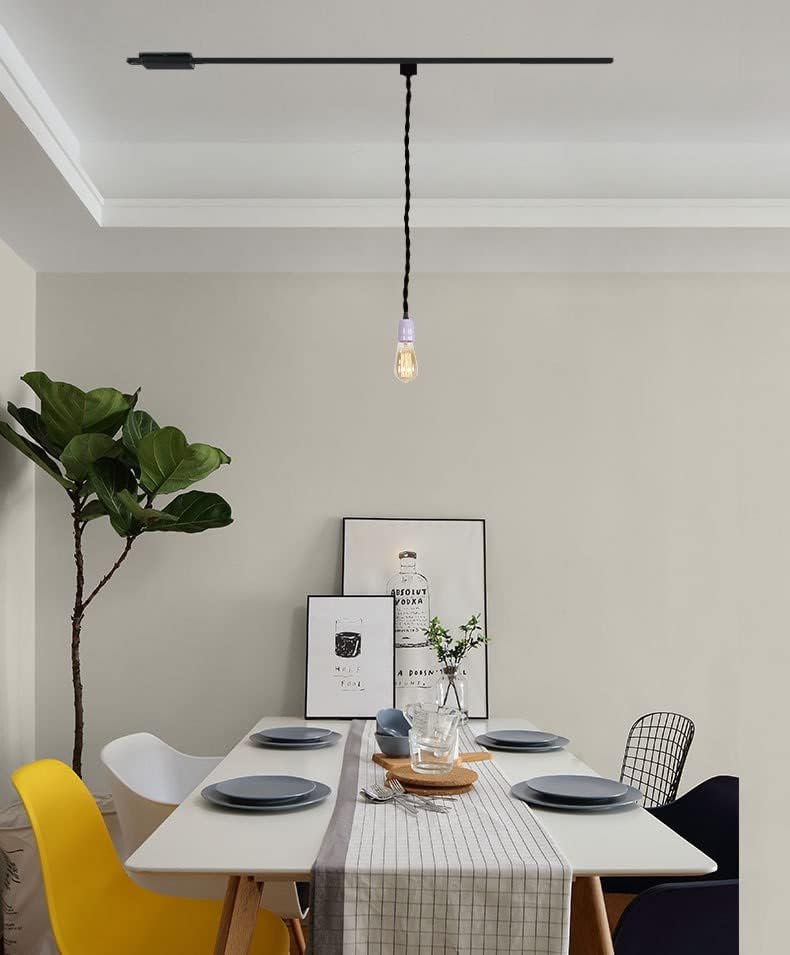 KAYYELAMP 3-Light H Track Pendant Light with Purple Ceramic Base