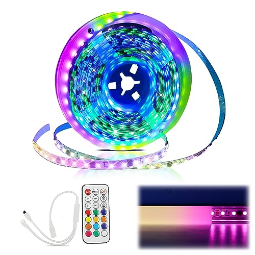 Muzata 164FT RGB LED Strip Light 96LEDsm with Frosted Diffuser Cover