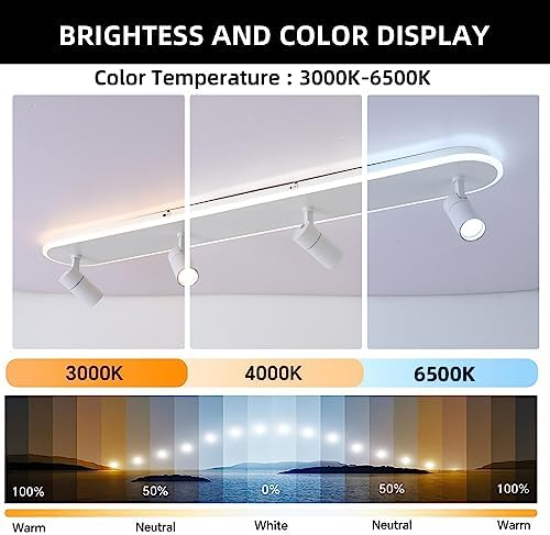 Jaycomey 433in Dimmable LED Ceiling Light with Remote Control White