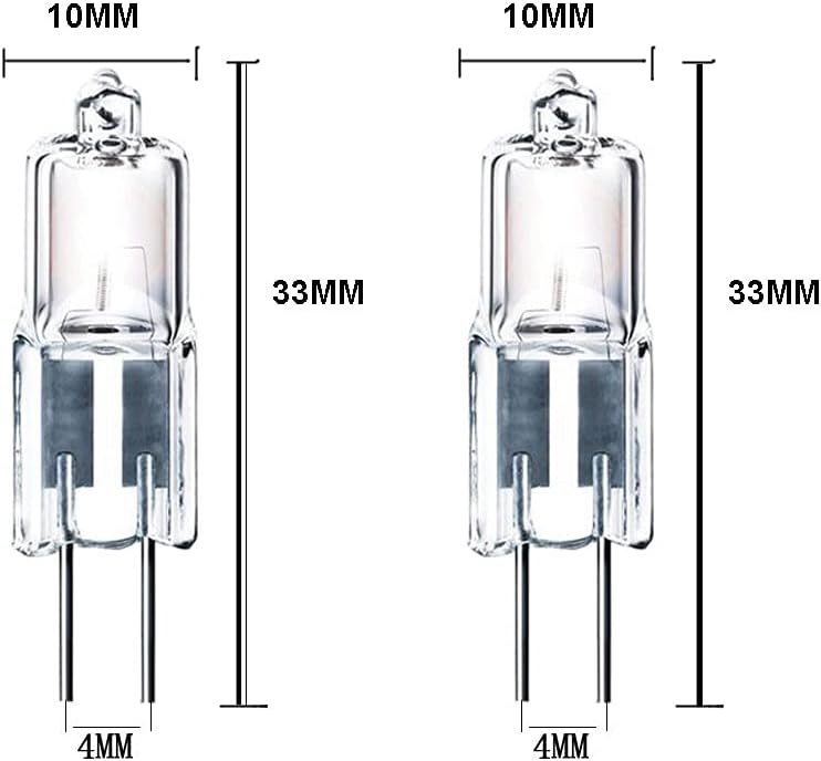 10pcs G4 Halogen Bulb 10W20W T3 JC Clear 24V Bi-Pin