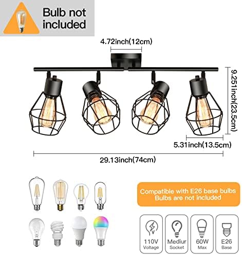 MUEOF 4-Light Track Ceiling Light with Adjustable Heads