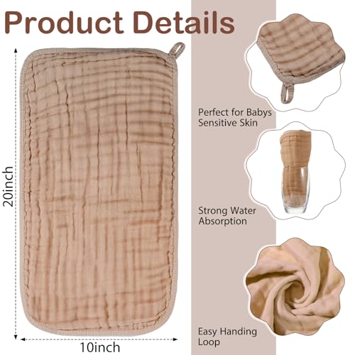 6 Pcs Muslin Baby Hooded Towels Set